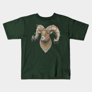 Ram Grape Leaves and Vines Aries Chinese Zodiac Horoscope Kids T-Shirt